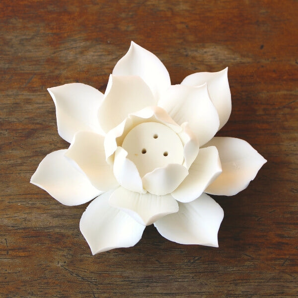 Incensário flor de lótus artesanal em ceramica